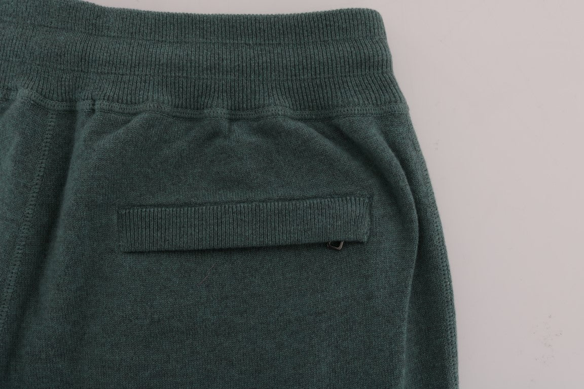 Pantalón deportivo elegante de cachemira verde