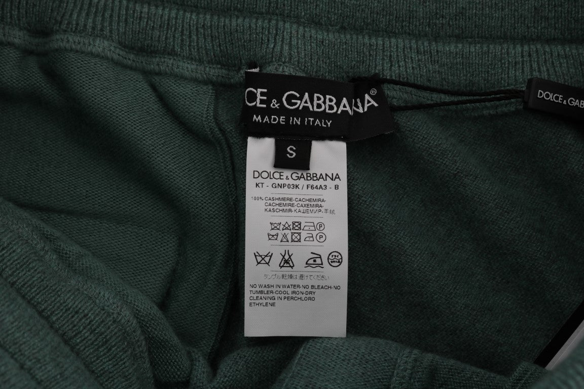 Elegante groene kasjmier sportbroek