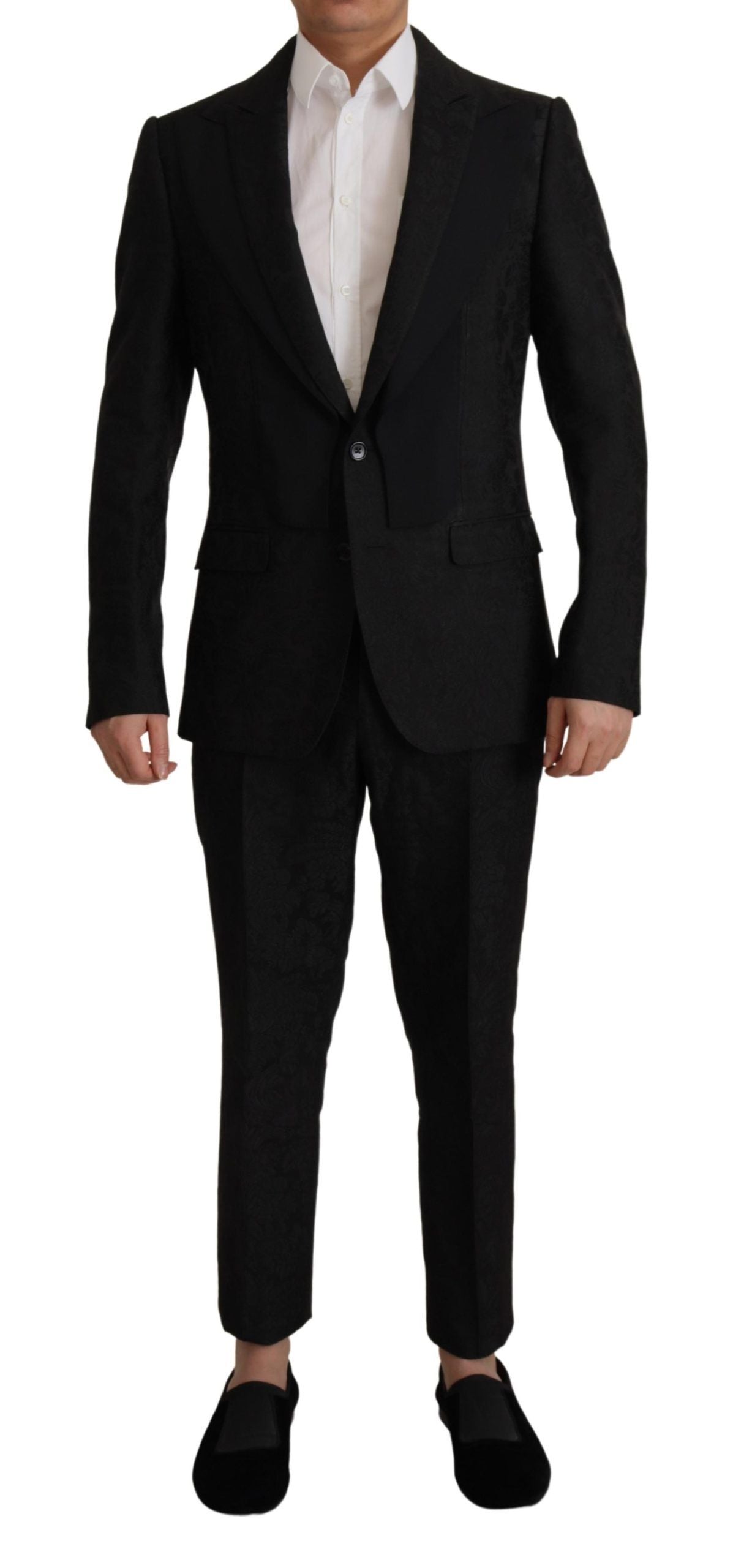 Elegante traje Martini negro de dos piezas