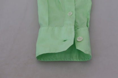 Camisa casual con botones, corte slim, verde menta