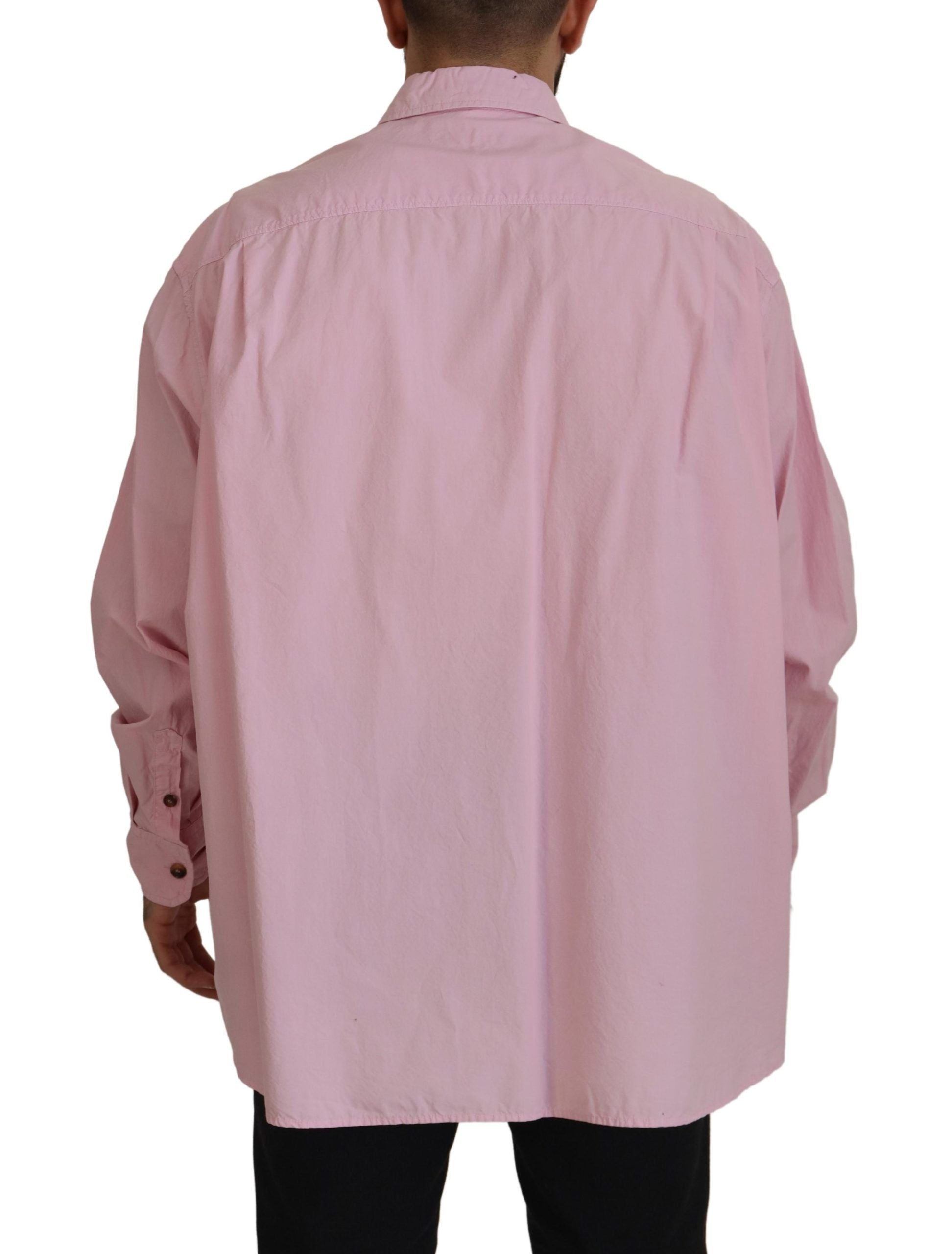 Camisa de algodón casual rosa elegante