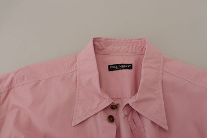 Camisa de algodón casual rosa elegante