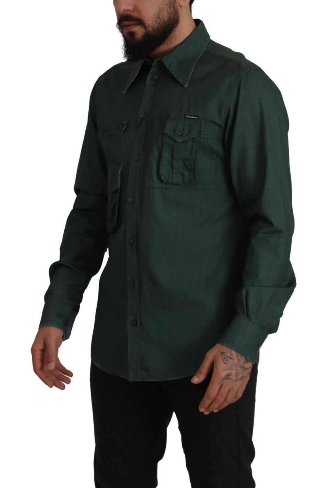 Camisa informal de corte slim Emerald Elegance