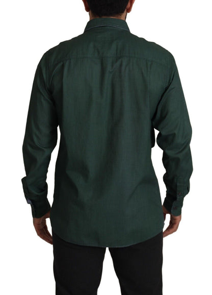 Camisa informal de corte slim Emerald Elegance