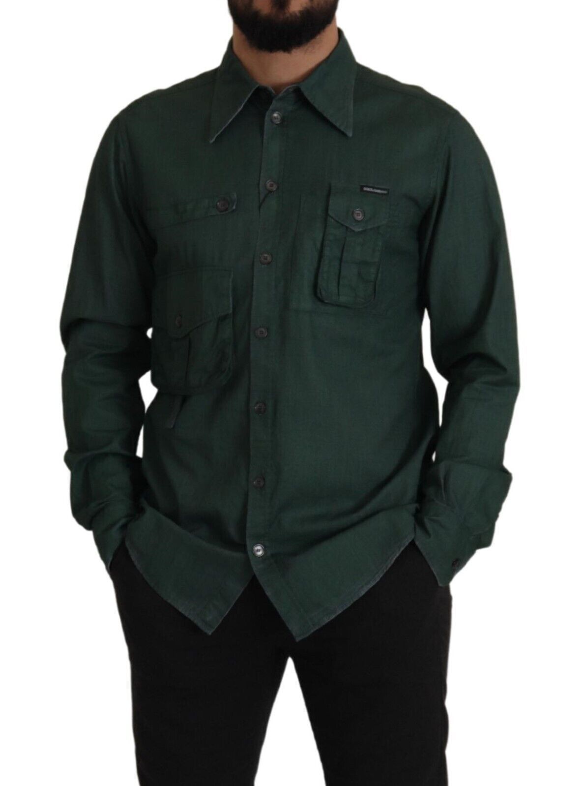 Camisa informal de corte slim Emerald Elegance