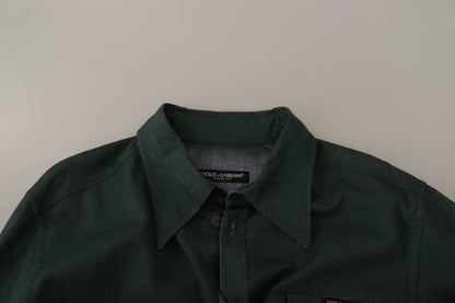 Camisa informal de corte slim Emerald Elegance