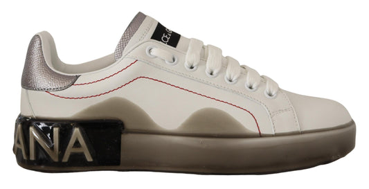 Elegante witte lederen sneakers