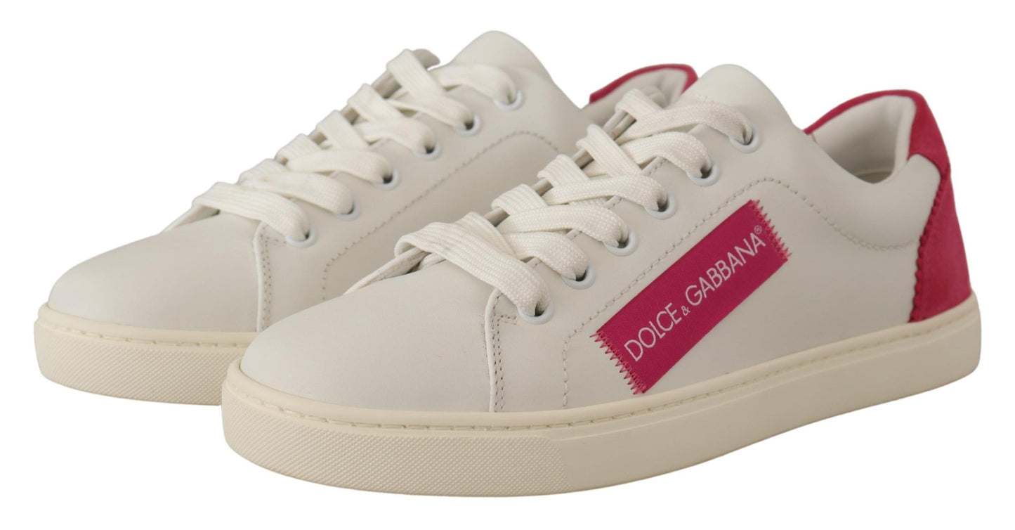 Elegante witte lederen lage sneakers