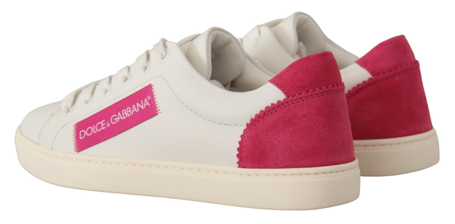 Elegante witte lederen lage sneakers