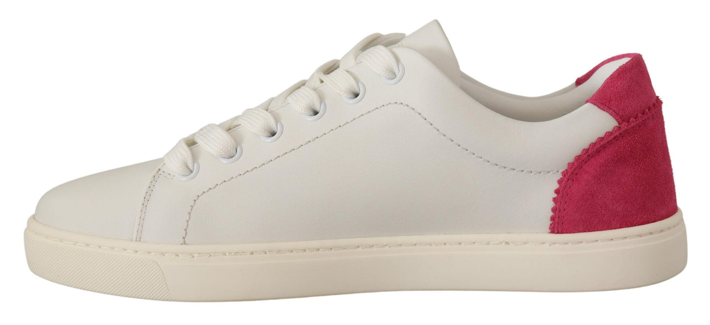 Elegantes zapatillas bajas de cuero blanco