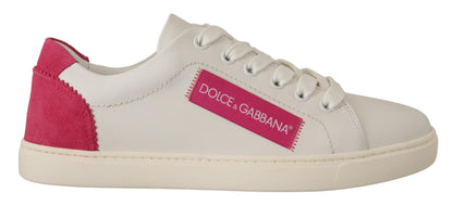 Elegante witte lederen lage sneakers