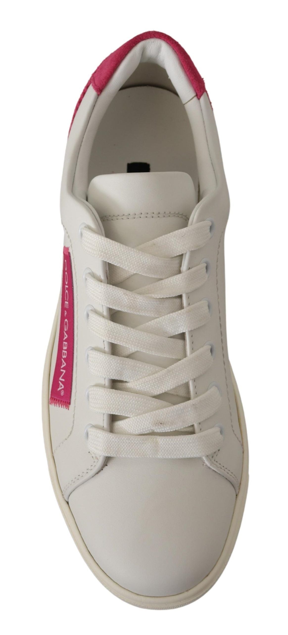 Elegantes zapatillas bajas de cuero blanco