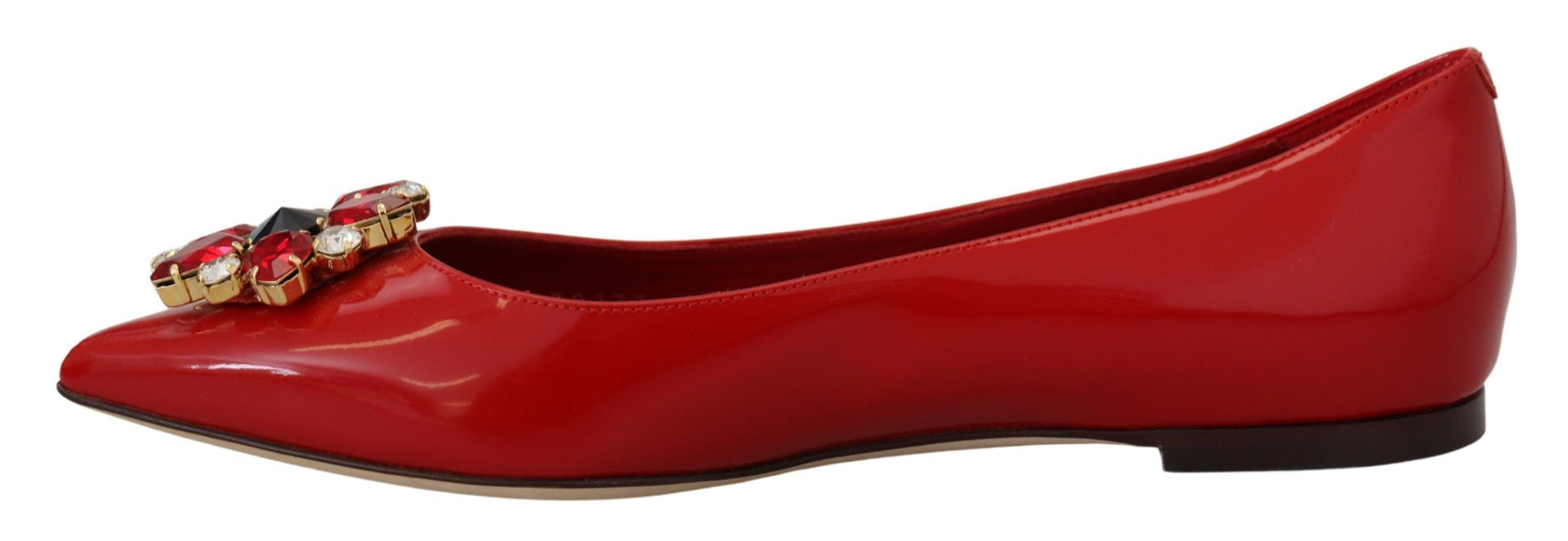 Mocasines de ante rojo con cristales - La elegancia exquisita