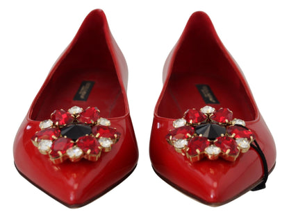 Mocasines de ante rojo con cristales - La elegancia exquisita