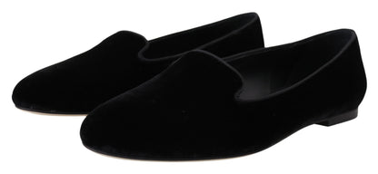 Elegante zwarte loafers van zijdemix