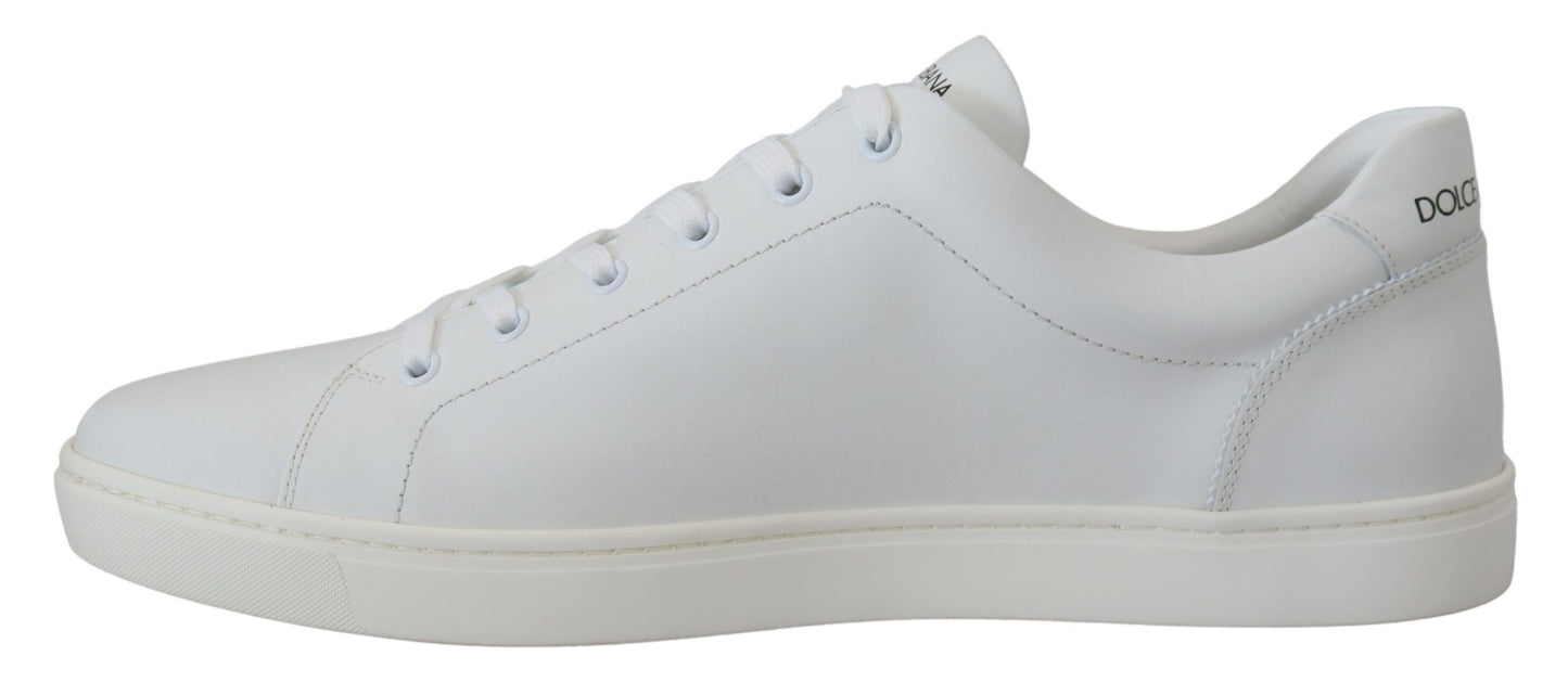 Zapatillas elegantes de cuero blanco para hombre