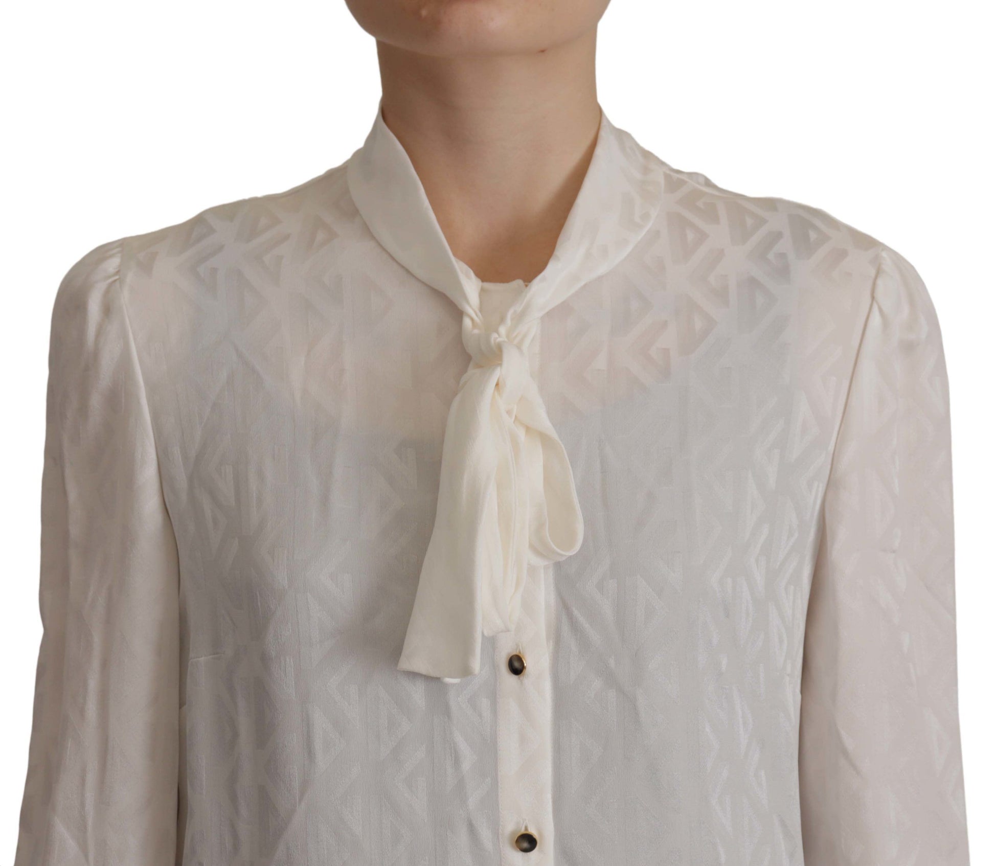 Blusa elegante de seda con cuello Ascot