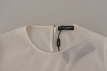 Elegante zijden top met logoborduursel