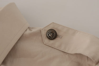 Elegant Beige Cotton Long Sleeve Shirt