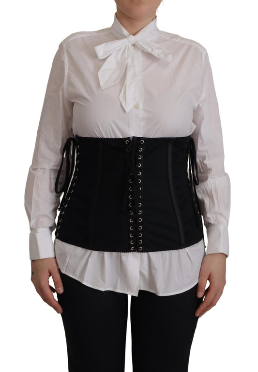 Elegante zwarte korset tailleband top