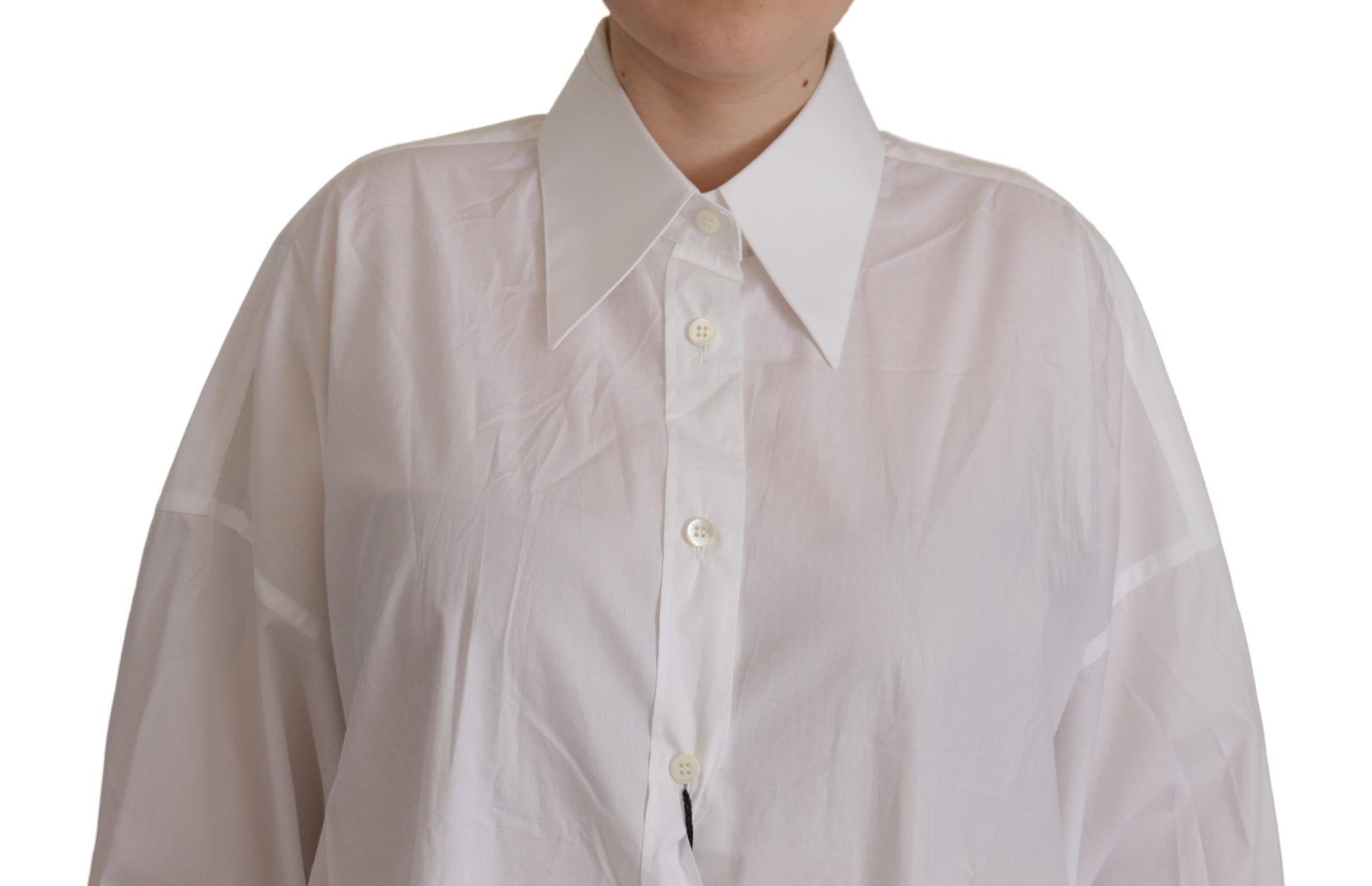 Elegant White Cotton Buttoned Shirt