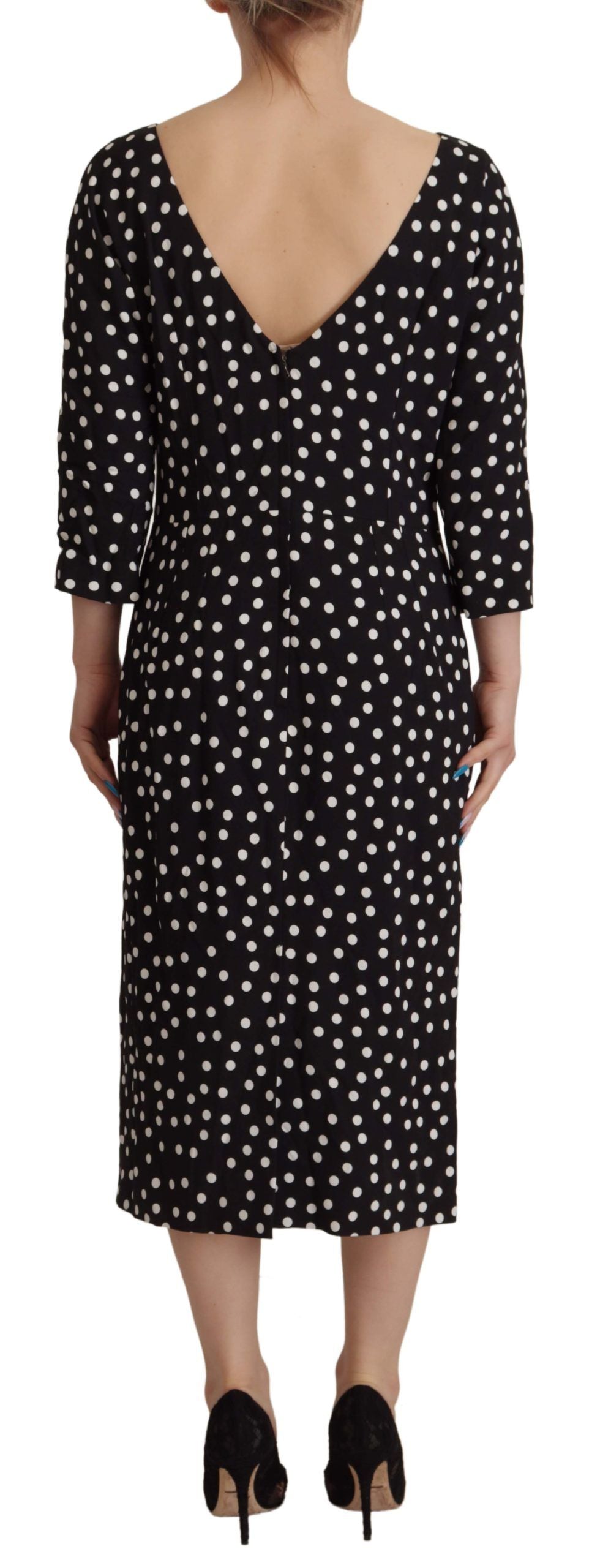 Polka Dot schede Midi elegantie