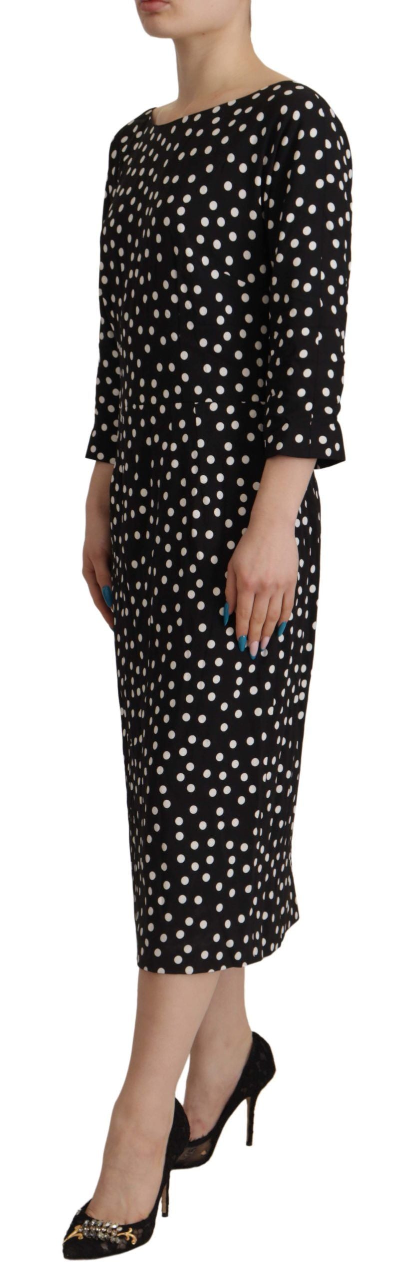 Polka Dot schede Midi elegantie