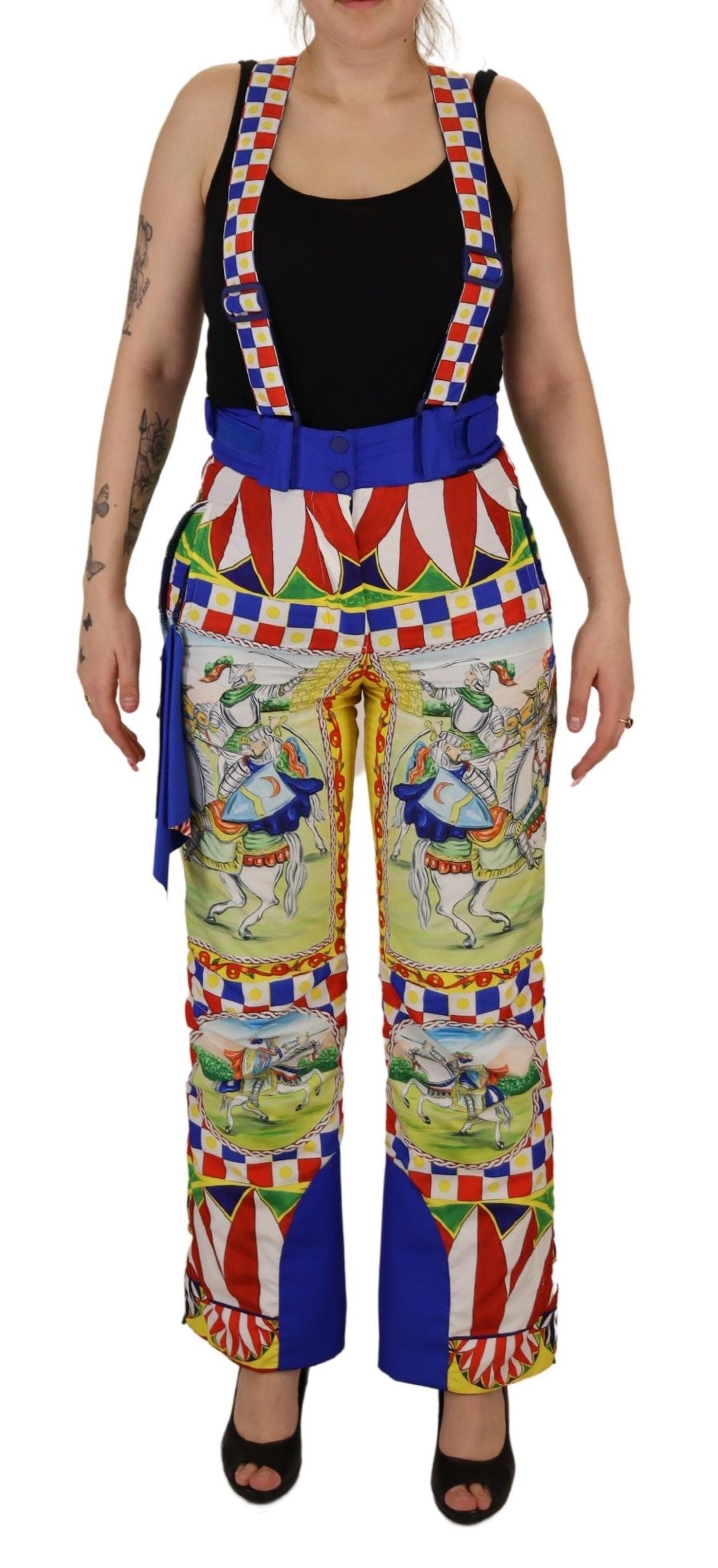 Multicolor High Waist Snow Pants