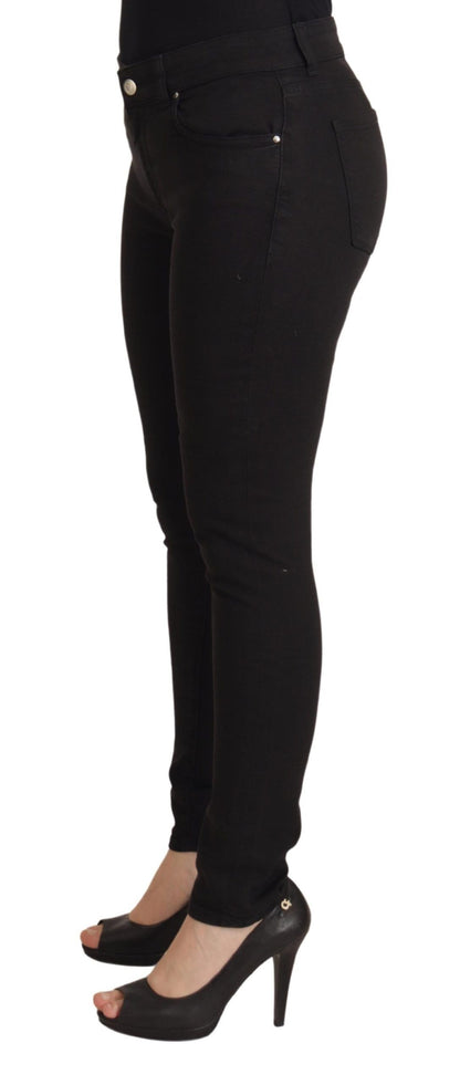 Strakke skinny jeans van zwart katoen met stretch