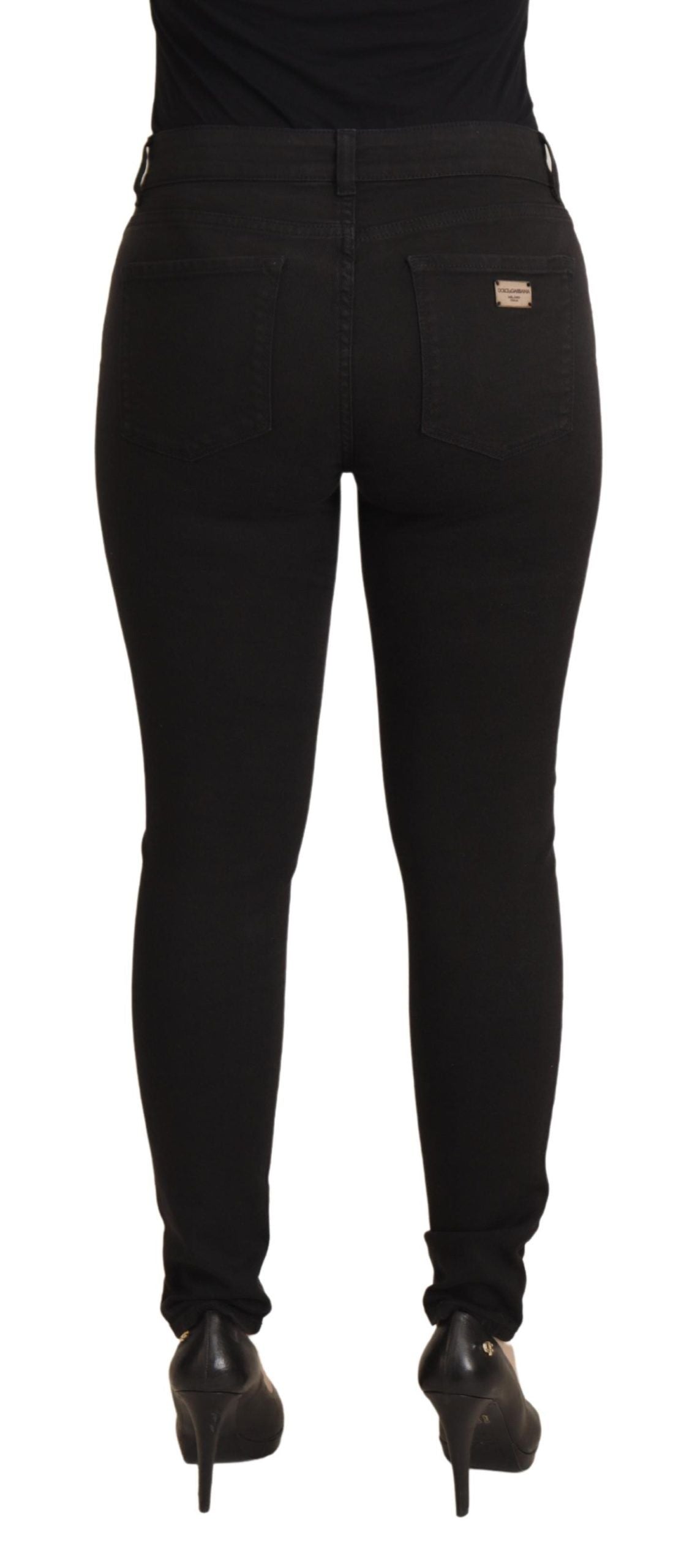 Strakke skinny jeans van zwart katoen met stretch