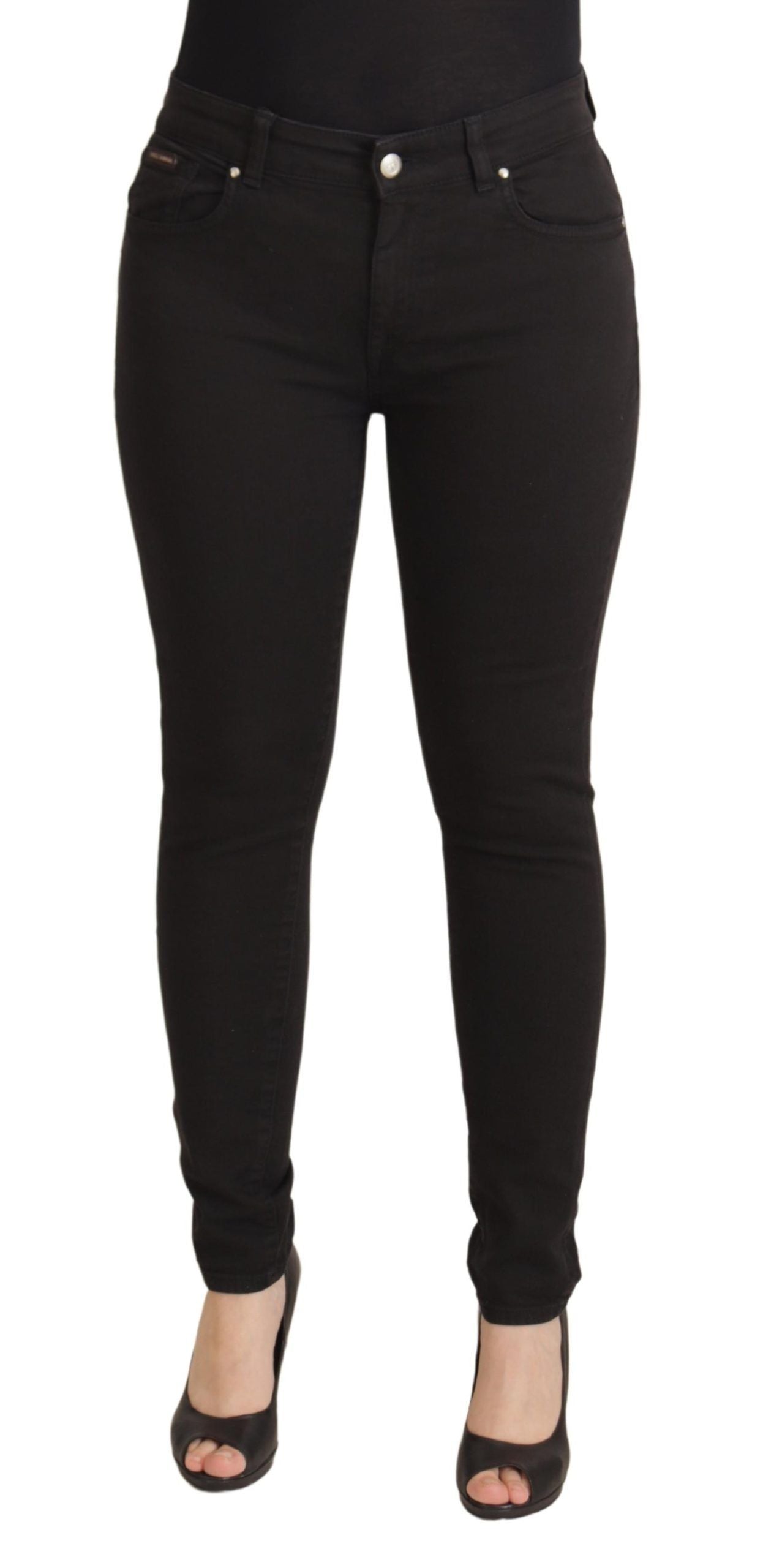 Strakke skinny jeans van zwart katoen met stretch