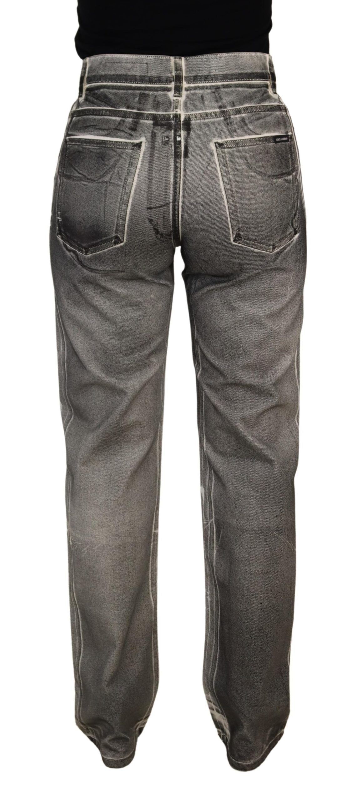 Grijze denim elegantie met hoge taille