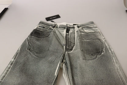 Grijze denim elegantie met hoge taille