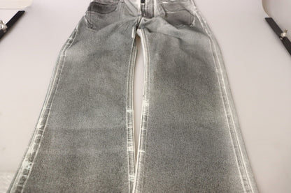 Grijze denim elegantie met hoge taille