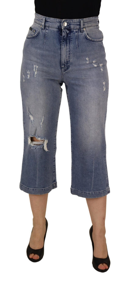 Skinny denim jeans met hoge taille - Blauw