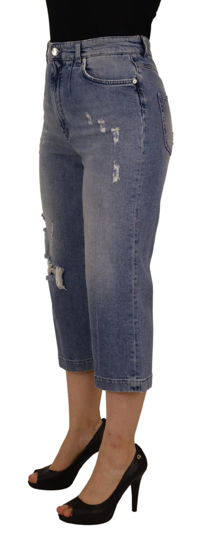 Skinny denim jeans met hoge taille - Blauw