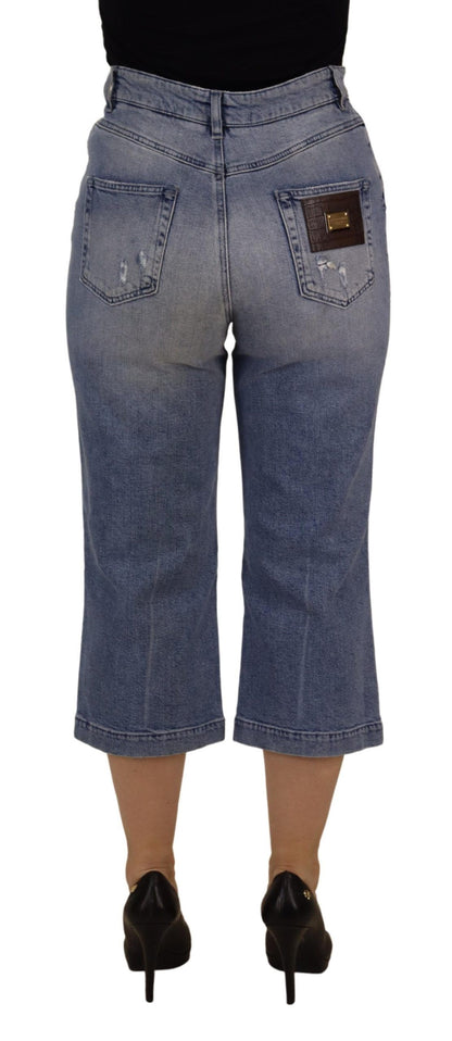 Skinny denim jeans met hoge taille - Blauw