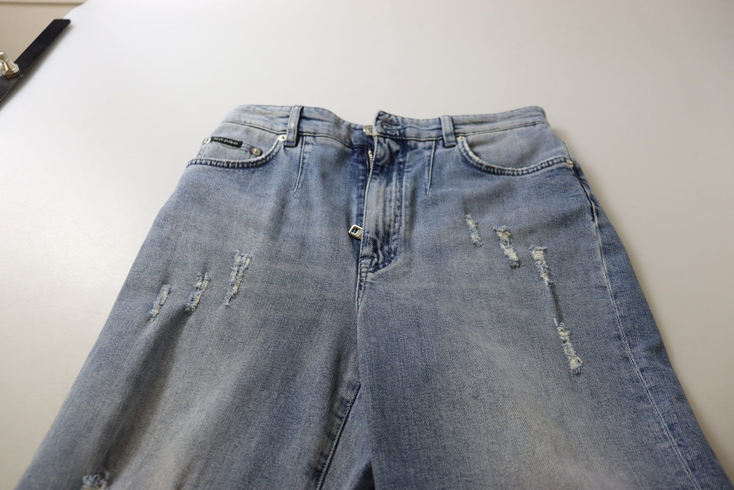 Skinny denim jeans met hoge taille - Blauw