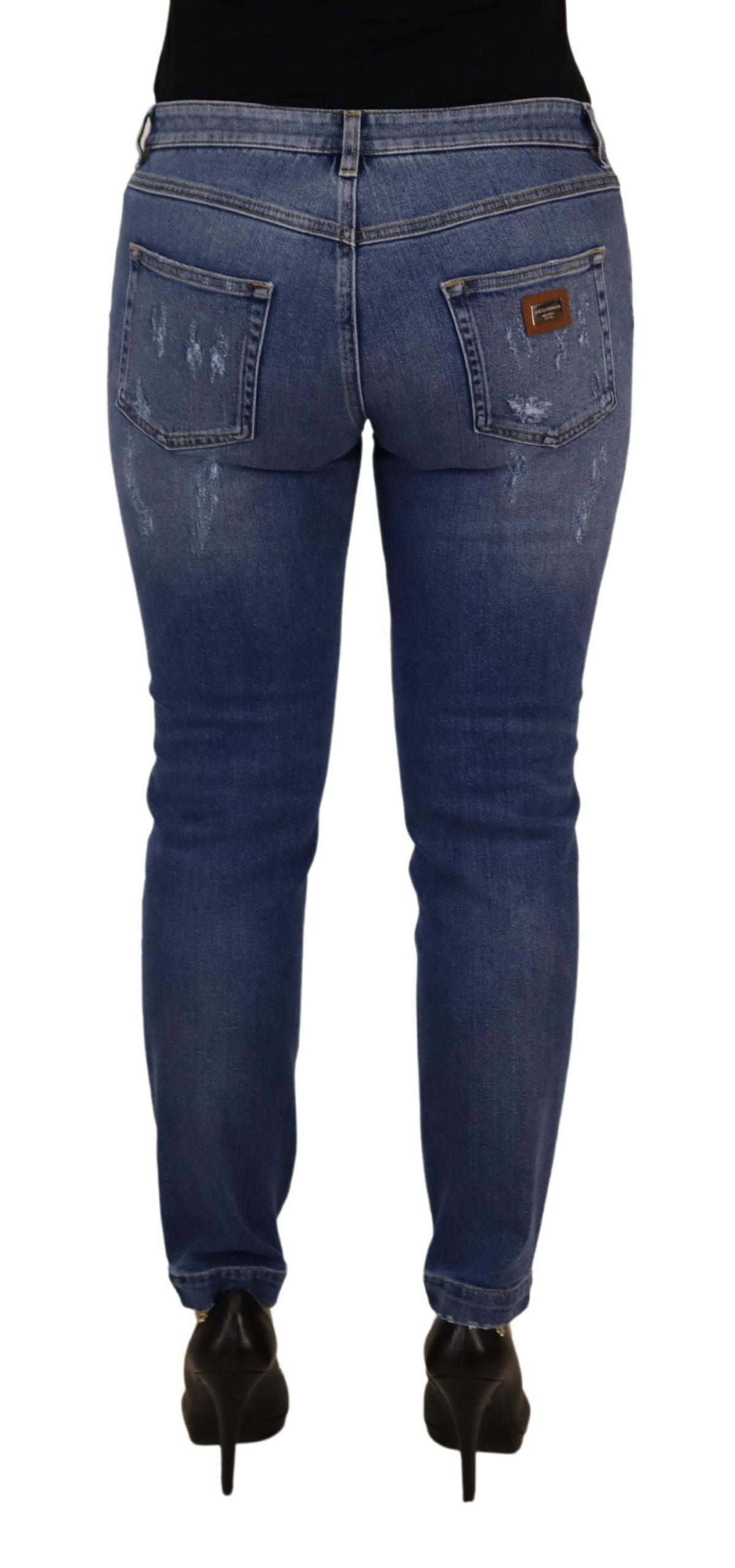 Chique skinny denim jeans met lage taille