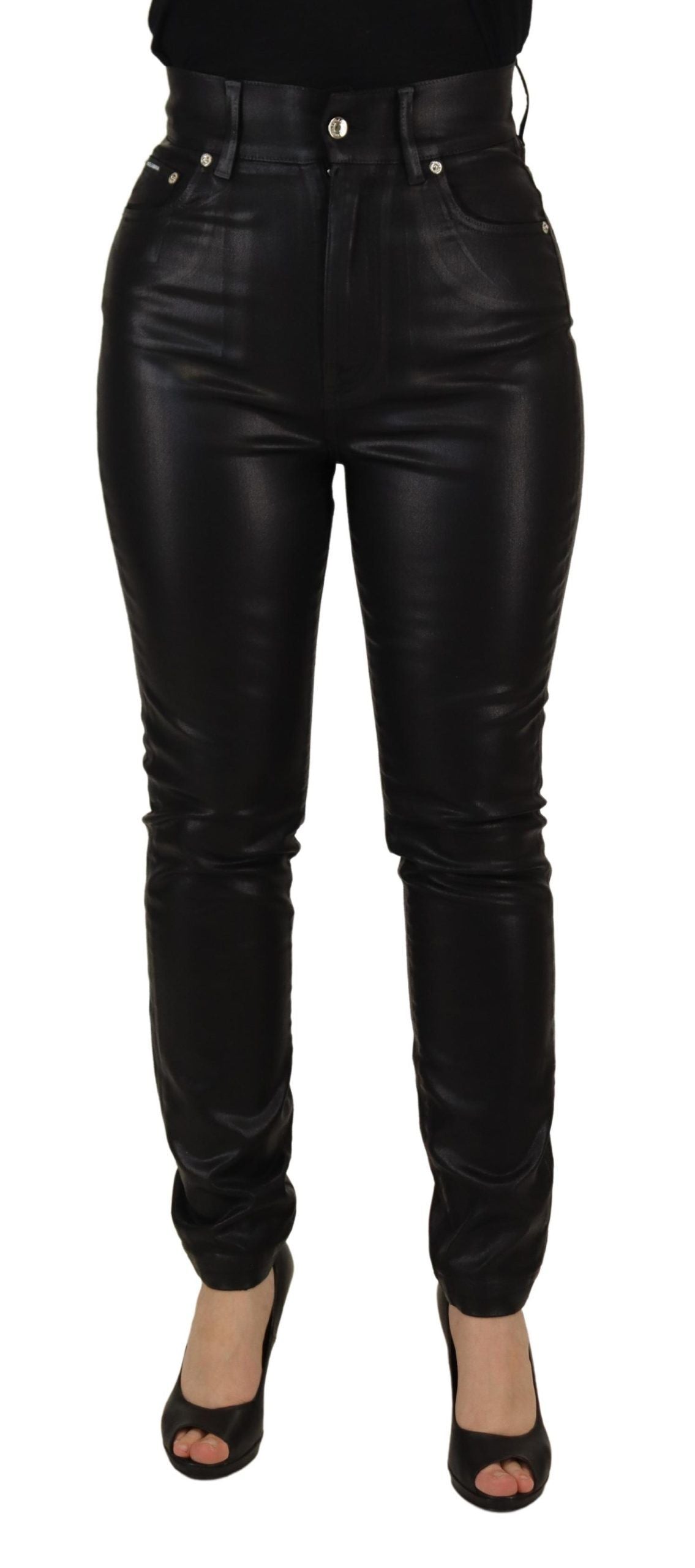 Chique hoge taille skinny zwarte broek