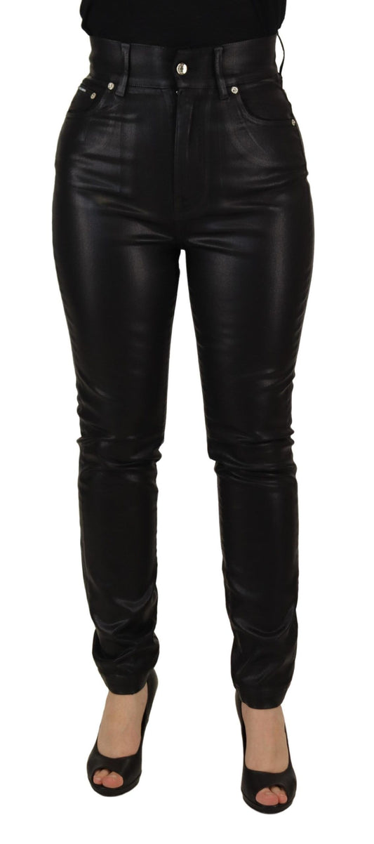 Chique hoge taille skinny zwarte broek