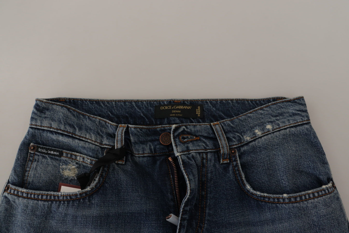 Chique denim jeans met boyfriend-snit en middelhoge taille