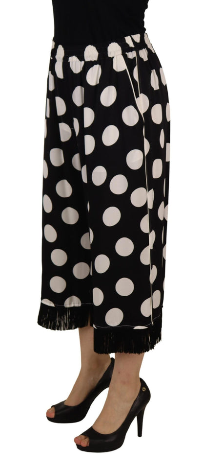 Polka Dot Zijden Mid Taille Broek