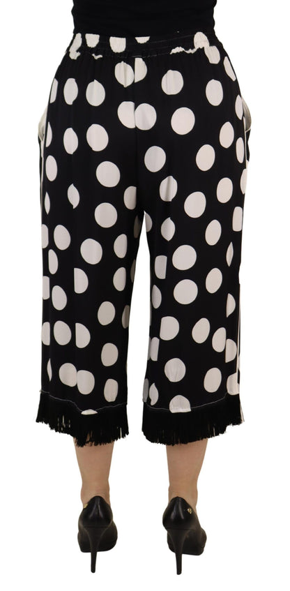 Polka Dot Zijden Mid Taille Broek