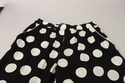 Polka Dot Zijden Mid Taille Broek