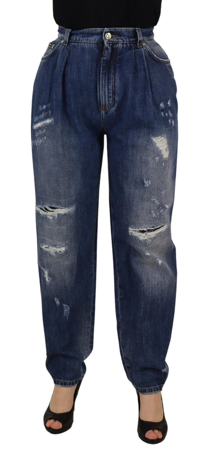 Skinny denim jeans met hoge taille - chique blauwe wassing