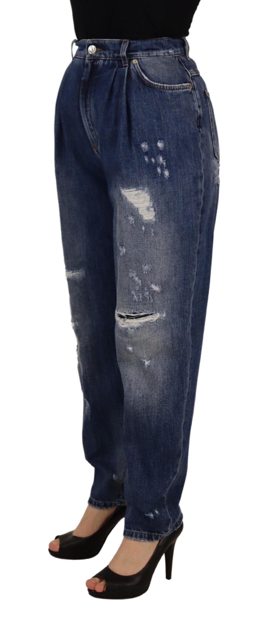 Skinny denim jeans met hoge taille - chique blauwe wassing