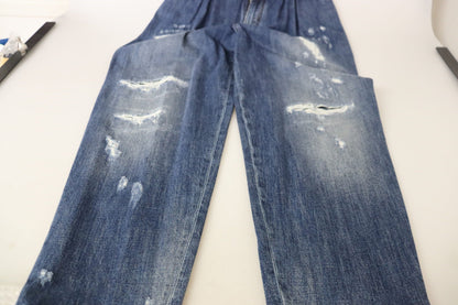 Skinny denim jeans met hoge taille - chique blauwe wassing