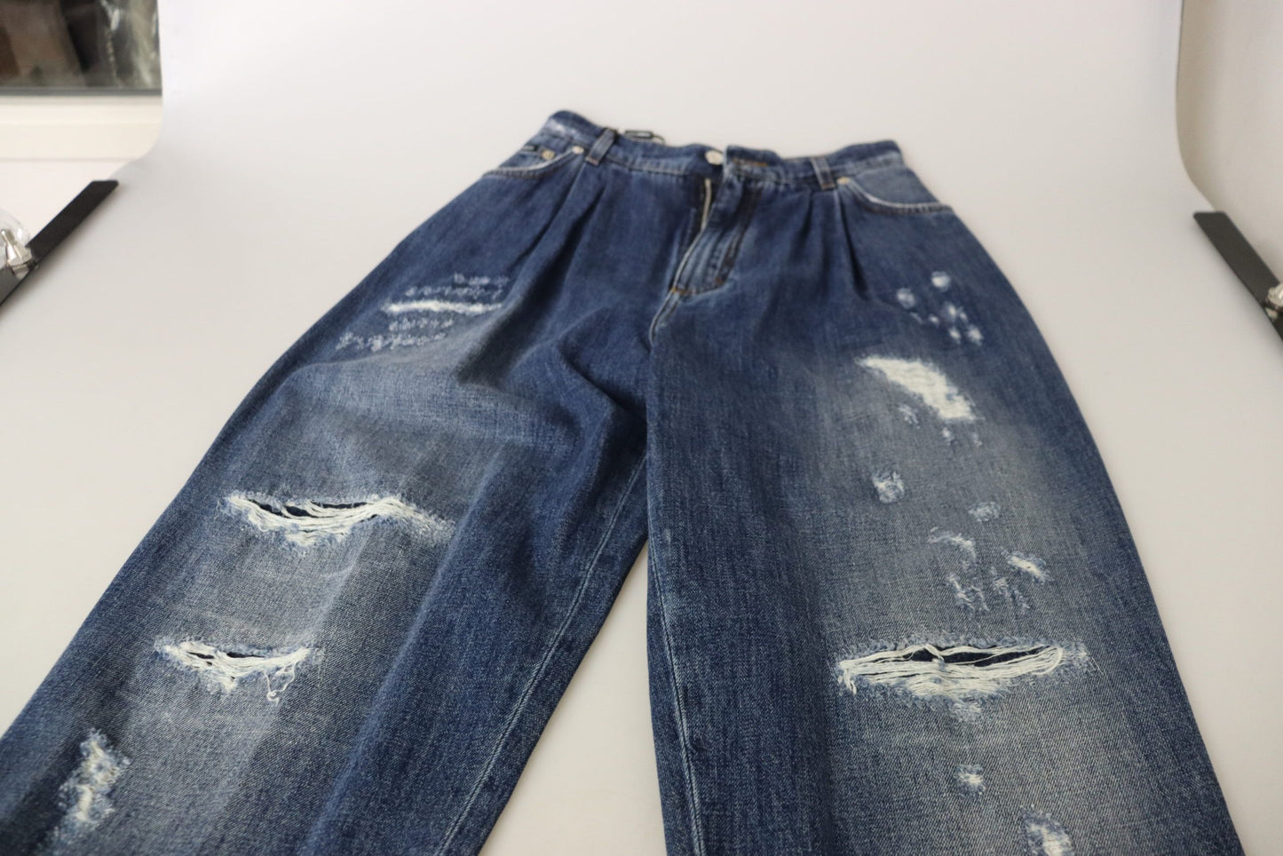 Skinny denim jeans met hoge taille - chique blauwe wassing