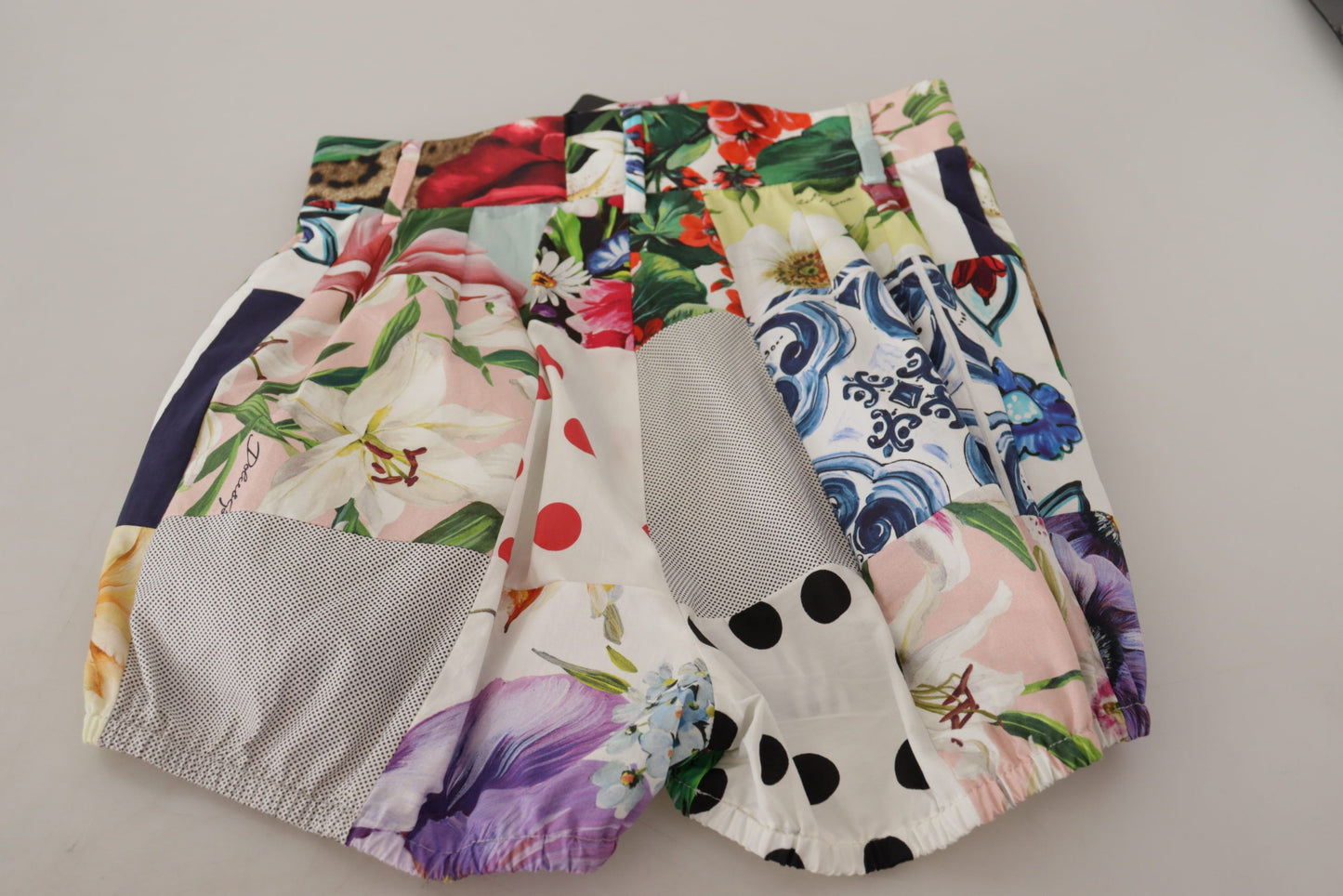 Designershorts met hoge taille en patchwork